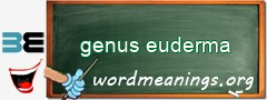 WordMeaning blackboard for genus euderma